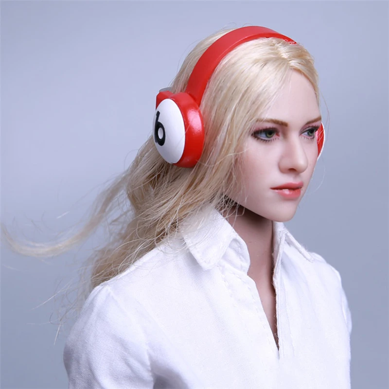 1/6 스케일 여성 피규어 플라스틱 헤드셋, 헤드폰 마이크 액세서리 이어폰, 탈착식 고글 포함, 최고의 모델