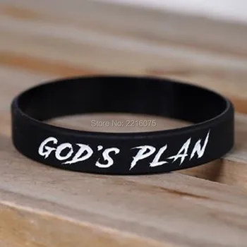 

300pcs God's Plan Black Red Motivational wristband silicone bracelets free shipping by DHL A