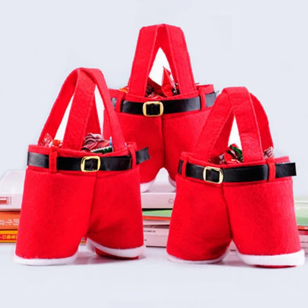 Подарочная сумка Санта-Клаус Праздничная Рождественская упаковка Хлопковые Штаны узор конфеты ребенок Декор фестиваль красный гаджет