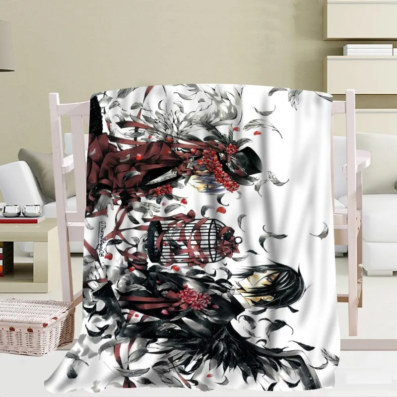 Anime Black Butler Blanket TR/ Flannel Fleece Fabric Blanket New Year Decoration Comfortable Warm Super Soft Bedroom - Цвет: 13