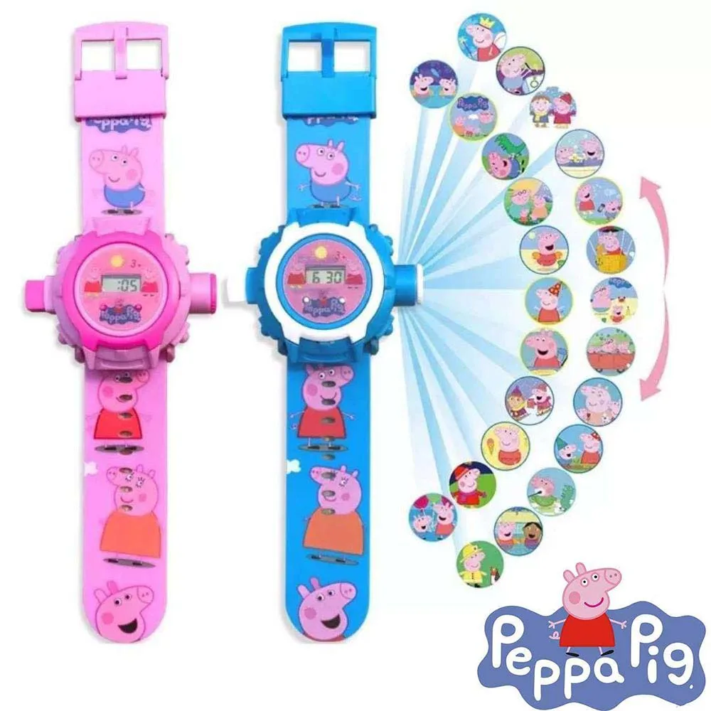 Peppa Pig Toys Set 3D Projection Watch Action Figure Birthday Anime Figure Patrulla Canina Toy Gift