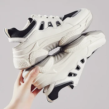 

New Sneakers Women 2020 Breathable Mesh Casual Shoes Female Fashion Sneaker Lace Up High Leisure Women Vulcanize Shoe Platform