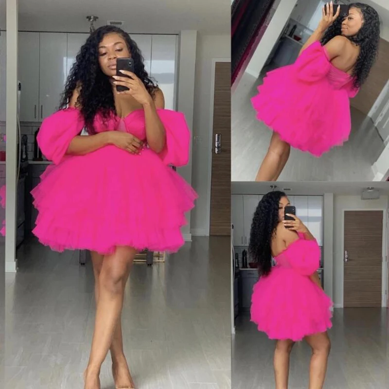 Mini Homecoming Dress Short Sleeves 