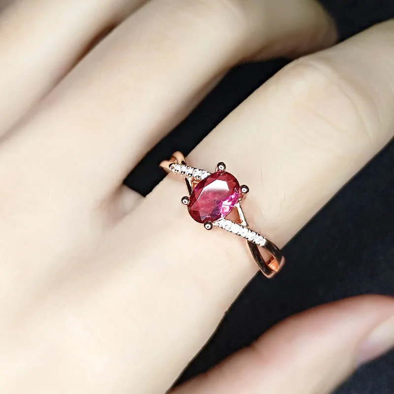 Silver Rings Silver Ring Wedding Rings Gemstone Ring HuiSept Vintage Ring 925 Silver Jewelry Oval Ruby Zircon Gemstones Finger Rings Accessories For Women Wedding Engagement Party