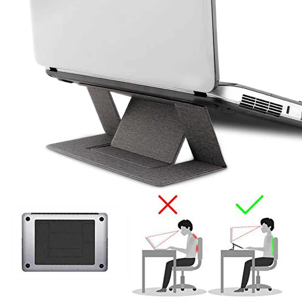 Подставка для ноутбука, планшета, портативная складная подставка для планшета, верхняя часть, противоскользящая, угол наклона, регулируемый кронштейн, для дома, офиса