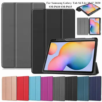 

Magnetic Leather Smart Case Stand Flip Cover For Samsung Tab S6 Lite 10.4" P610 P615 2020 With Pencil Holder