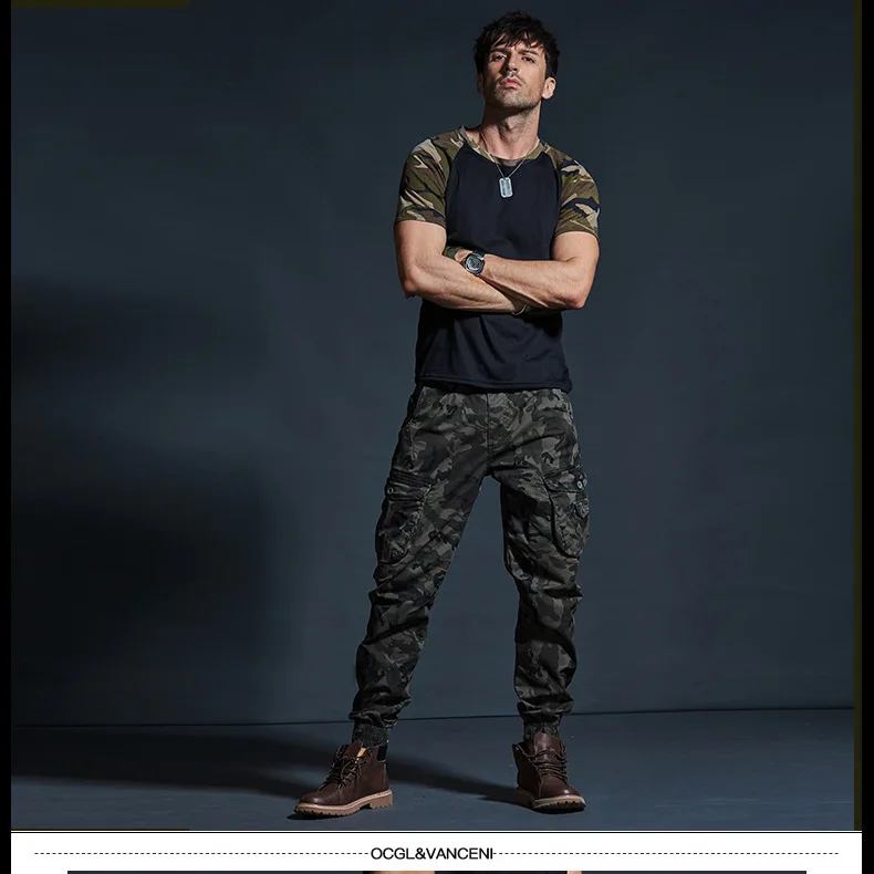 Description Picture 6 of itemCamouflage Cargo Pants Men's Outdoor Multi-pocket Overalls Military Tactical Long Trousers Male Casual Cotton Straight Pants