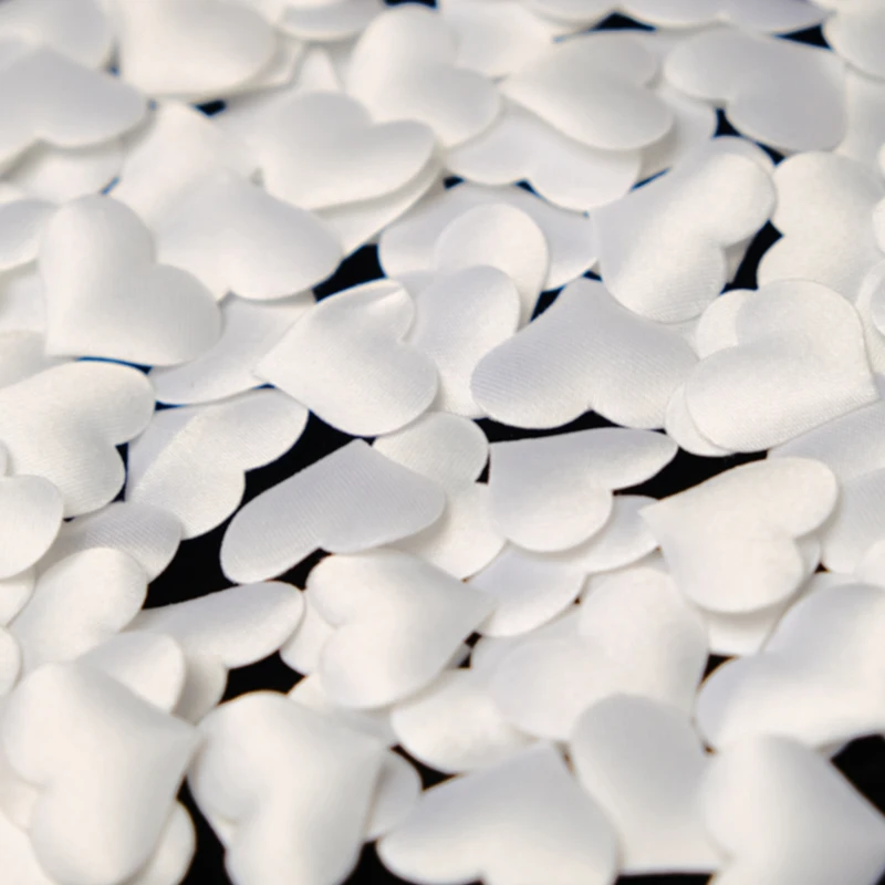 100pcs/lot 8 Colors ( 20mm/35mm )Sponge Satin Fabric Heart Petals Wedding Confetti Table Bed Heart Petals Wedding  Decoration