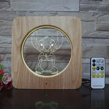 

Stitch Cartoon Photo Frame 3D LED Lamp Plastic ABS Grain line Lamp USB Table Lamp for Room Decor for Holiday Day Gift DropShip