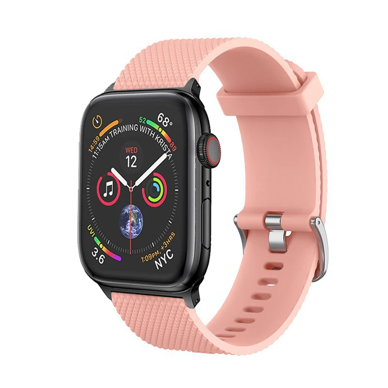 Текстурированный силиконовый ремешок для Apple watch iWatch серии 1 2 3 4 спортивный браслет ремешок для 5 38 мм 42 мм 40 мм 44 мм ремешок