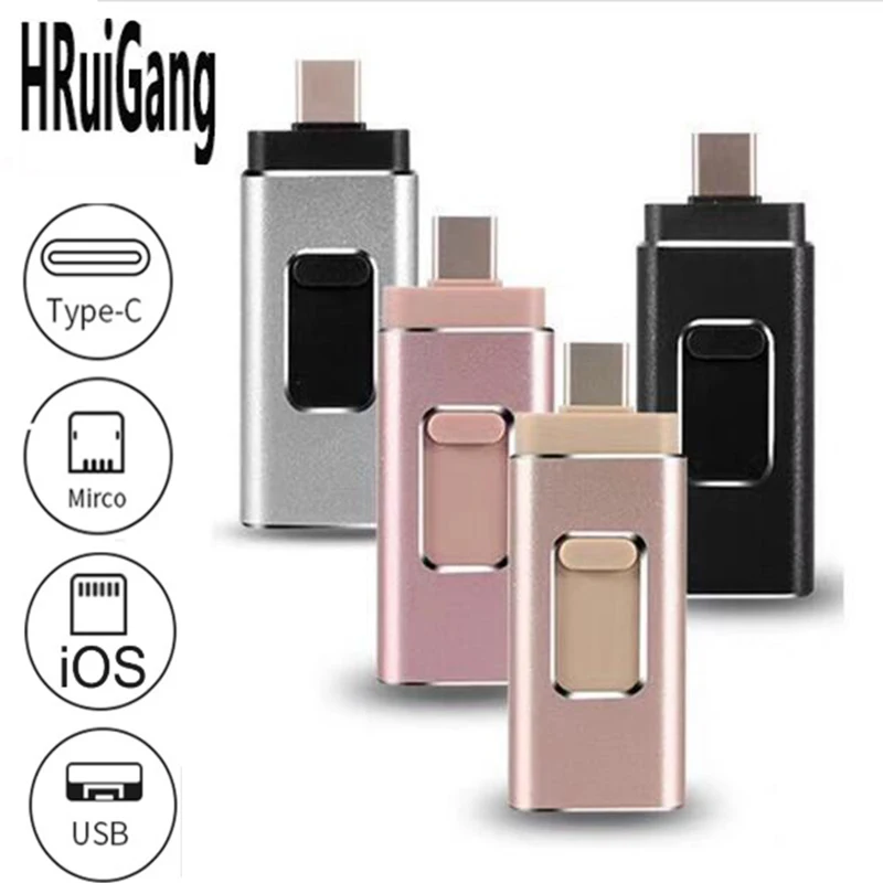 Флеш накопитель Usb для iPhone 6/6 s/6 Plus/7/7 Plus/8/X Usb/Otg/Lightning 4 в 1 флеш внешней памяти iOS 128g|USB