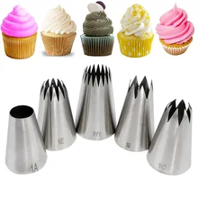 

5Pcs/Set Cream Icing Piping Cake Nozzles Tools Stainless Steel Large Size Flower Mouth Pastry Baking Kitchen Accessories