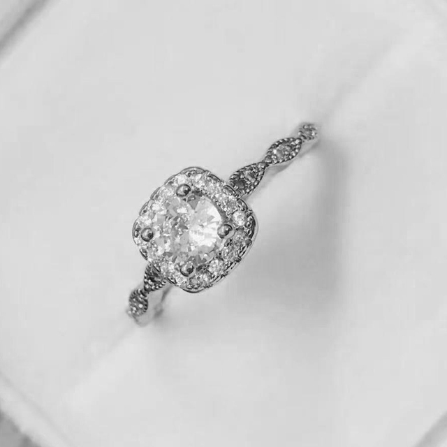 Gold Rings for Women Engagement Ring Adjustable Crystal Diamond Promise Accessories Korean Fashion Mariage Jewelry R812