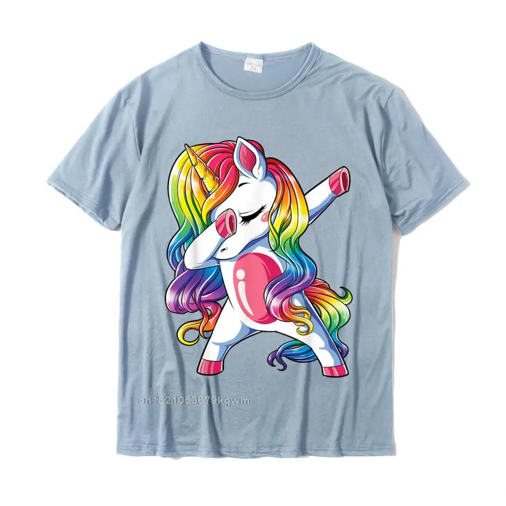 comfortable Pure Cotton T Shirt for Men Short Sleeve Birthday Tops & Tees Coupons Summer/Fall Round Collar T-Shirt cosie Dabbing Unicorn T shirt Girls Kids Women Rainbow Unicorns__4076 light