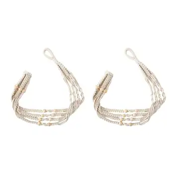 

Retro Rope Macrame Plant Hangers Flower Plant Basket Holders Hanging Rope Net Plant Lanyard Basket Handmade Garden Decor