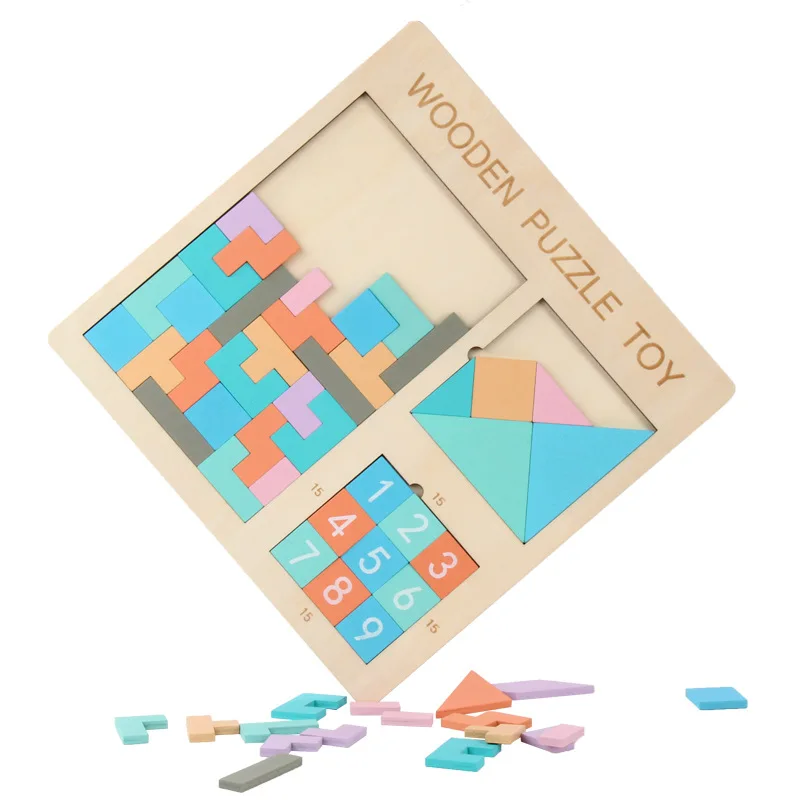 Quebra-cabeças de madeira do bebê brinquedos 3d quebra-cabeças placas  tangram jogo diy figuras geométricas matemática aprendizagem precoce  brinquedos para crianças presentes - AliExpress
