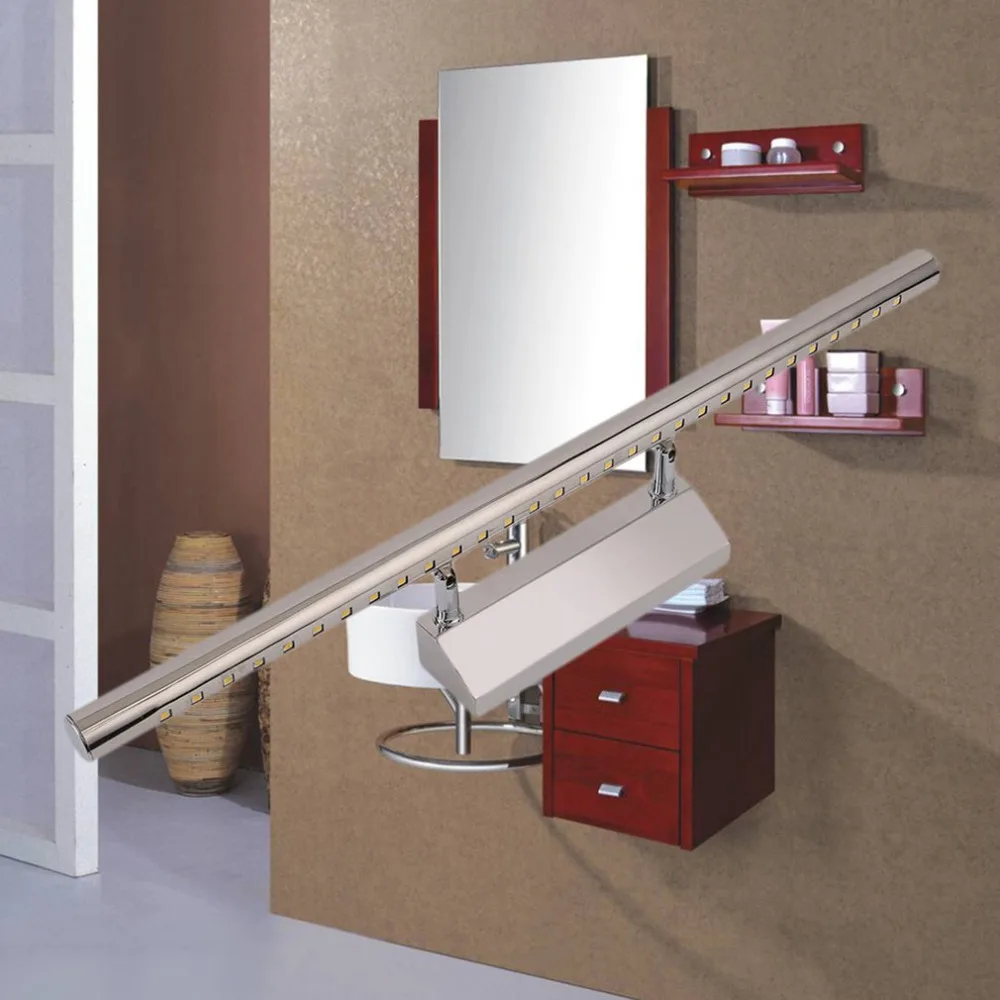 ICOCO 7 Вт светодиодный зеркальный светильник из нержавеющей стали вращающийся низкое потребление водонепроницаемый SMD5050 практичный для ванной комнаты шкаф с переключателем