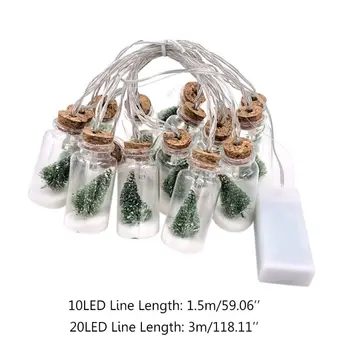 

Mini Christmas Tree String Light Glass Bottle Pedan for Christmas New Year Q0KF