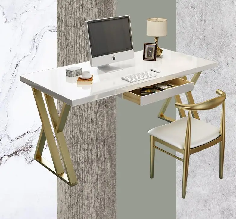 Scrivania per computer in legno massello moderna semplice famiglia studio  scrivania camera da letto vernice bianca combinazione di sedie da scrivania  di lusso - AliExpress