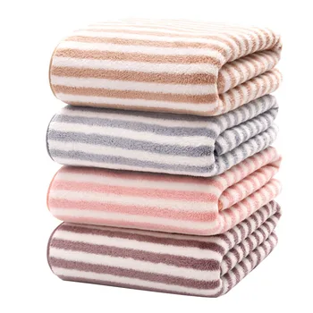 

70*140cm Dropshipping Microfiber Soft Bath Towel Super Absorbent Fast Drying Water Absorption Fluffy Coral Fleece Towel