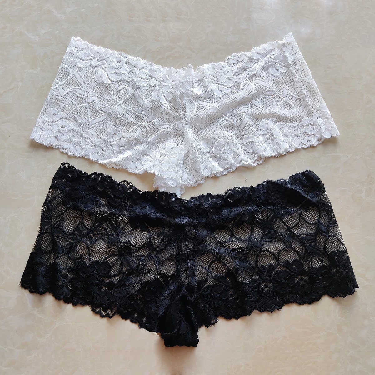 Sexy Lace Lingerie Summer Thin Lace Panties Underwear Women See through Comfortable Shorts Female Intimates Boxers Boyshorts
