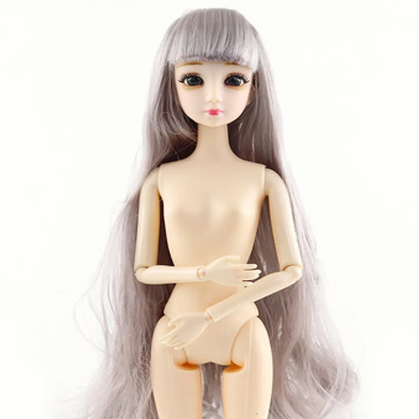 Кукла 30 см подвижные шарнирные куклы 3D глаза Bjd пластиковая кукла для девочек игрушки длинный парик женская обнаженная тело мода Рождество милый подарок - Цвет: H05
