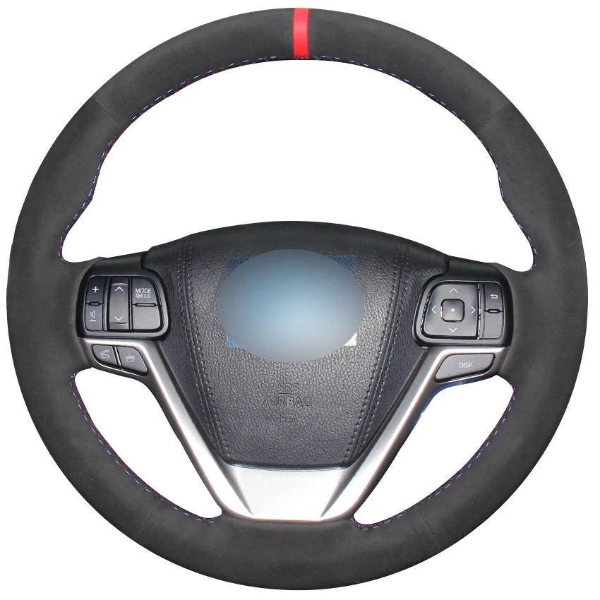 Черный замшевый красный фонарь для Toyota Highlander 2015 2016 2017 Sienna 2017|car steering wheel cover|steering