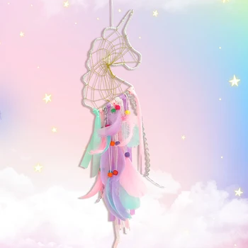 

Fowecelt 2020 For Unicorn Girls Room Decoration Accessories Wall Hanging For Dream Catcher Nursery Decor Baby Room Gift