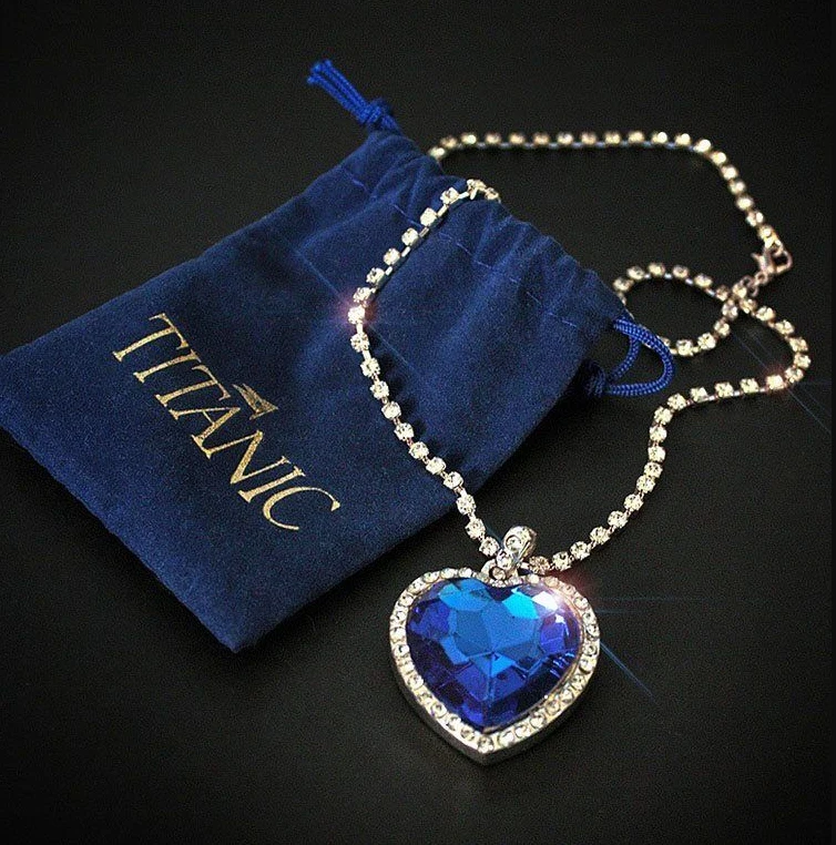 Титаник, сердце океана ожерелье s для женщин синий Романтический кулон ожерелье Wtih бархатная сумка Прямая поставка