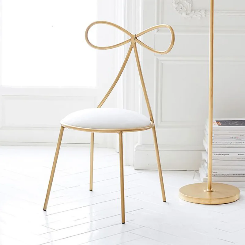 Nordic Golden Chair for Cafe Bar Butterfly Chair Iron Bow Metal Cafe Outdoor Office Creative Lounge Home Gold Decor