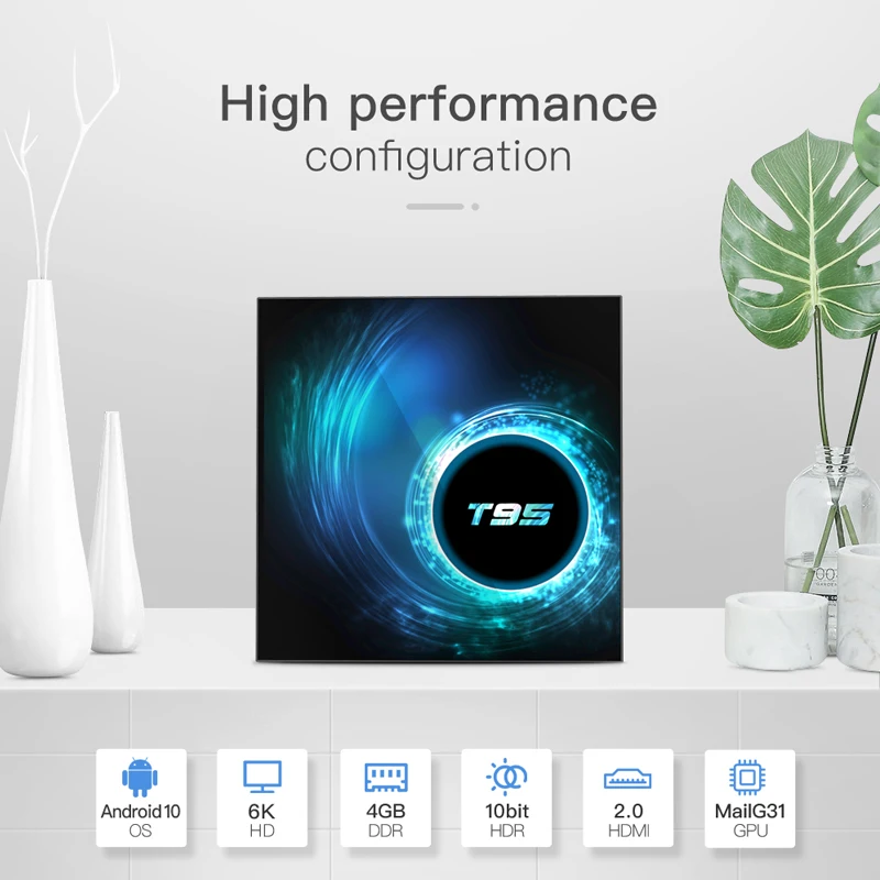 T95 TV Box Smart Android 10.0 4G 64G Allwinner H616 Quad Core WiFi H.265 6K YouTube Netflix Android Box Media player Set top box