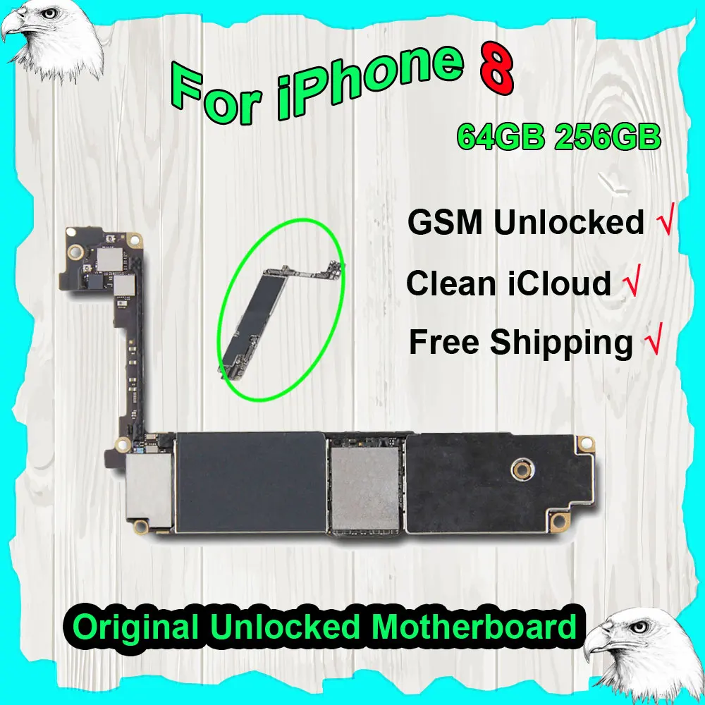 

Original Motherboard For iPhone 8 8G 64GB 256GB Mainboard NO Touch ID Logic Board iCloud off GSM Unlocked Full Chip Mother board
