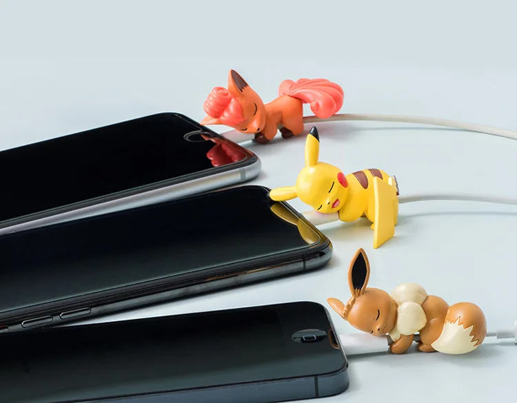 Мини милый Eevee Meowth кабель Bite кляп игрушки забавные животные кабель протектор для IPhone Android игрушки
