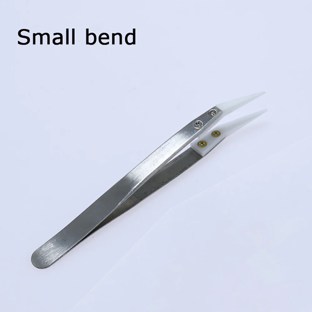 Precision Ceramic Tweezers Heat Resistant Anti-Static Small Curved