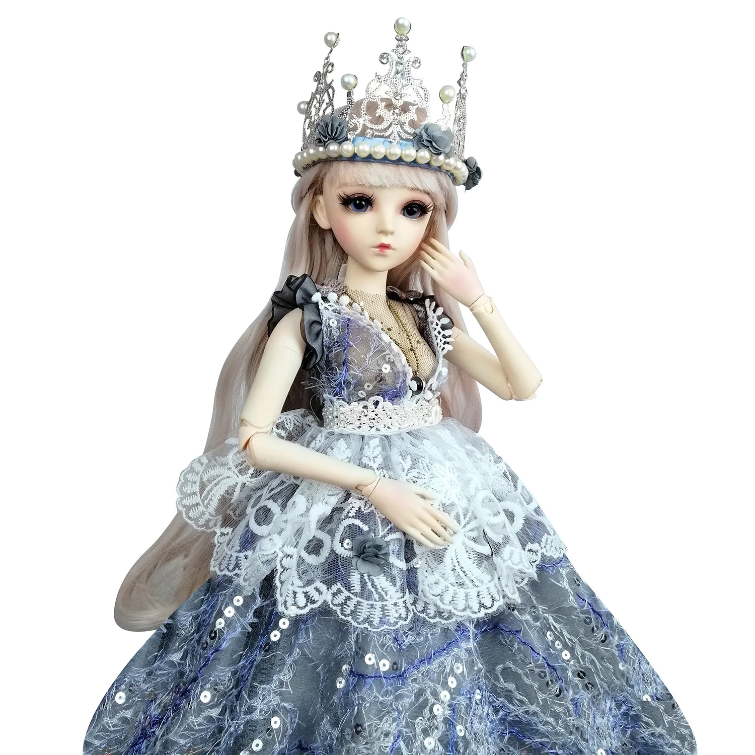 2" полный набор BJD кукла+ макияж ручной работы 24 дюймов 60 см EVA BJD леди+ стеклянные глаза+ аксессуары парики одежда обувь DA008-3L02