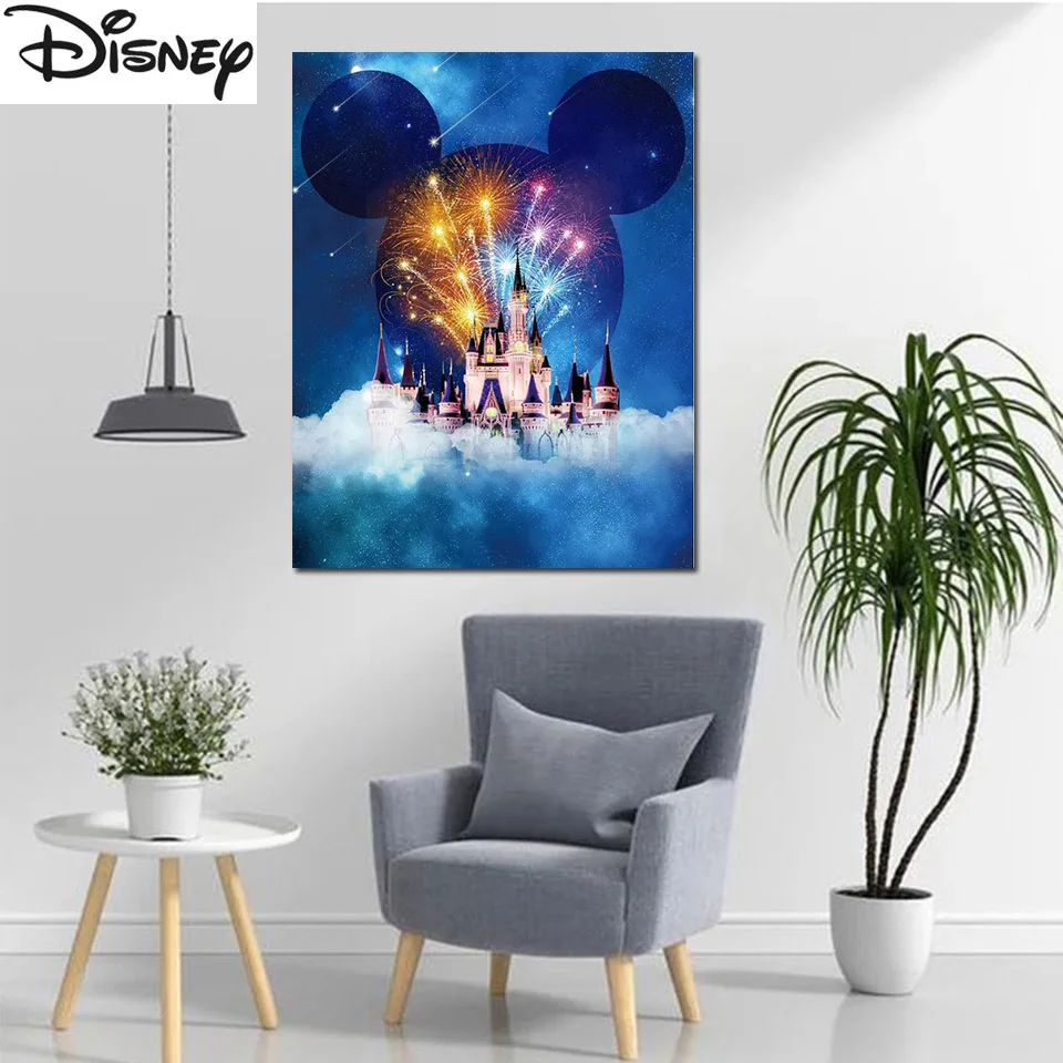 Diamond Painting Kit Mickey Et Minnie Shadow Moon Full Diamond Embroidery Cross Stitch For Disney Children