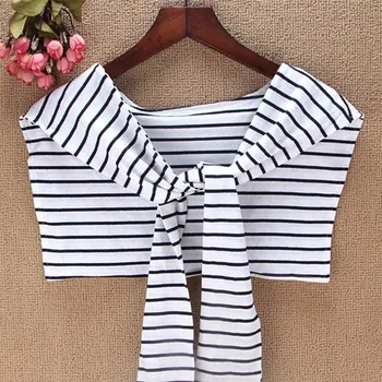 

Classic Fake Collar Shirt Imitation Tie Black / White / Pinstripe Striped Fake Collar New Fashion Design Small Shawl Corbata