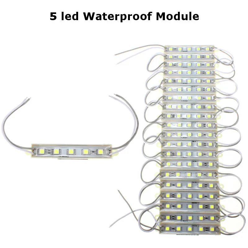 Светодиодный модуль 12V 5 цветов 5 SMD 5050 Светодиодный модуль водонепроницаемая лампа дневного света лампы светодиодный освещение