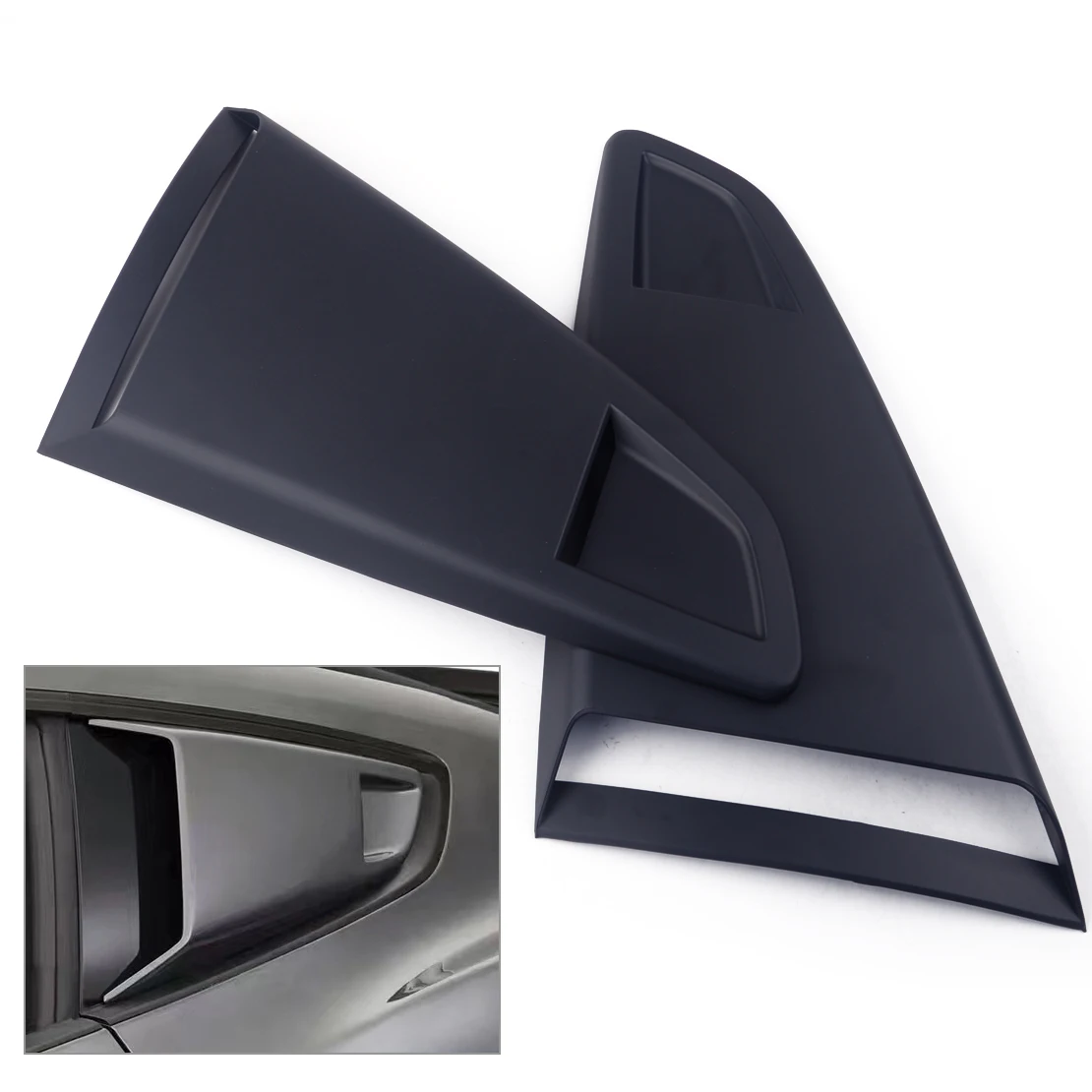 DWCX1PairPlasticCarWindowQuarterRearLouverSideVentScoopCover