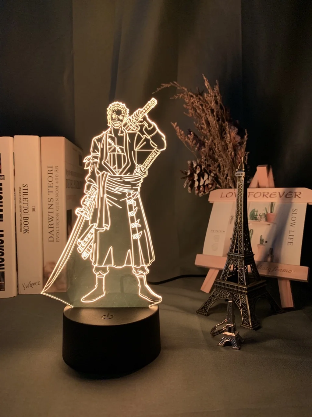Roronoa Zoro фигурный светодиодный ночной Светильник для детей Спальня украшения для костюмированной вечеринки по японскому аниме Одна деталь Ночной светильник подарок прохладный прикроватная настольная лампа