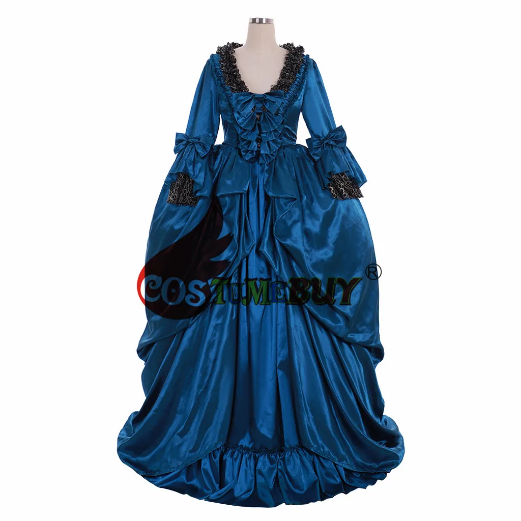 Costumebuy 18th Marie Antoinette рококо бальное платье Антуанетта барокко Викторианский готический для женщин вечерние голубое платье индивидуальный заказ