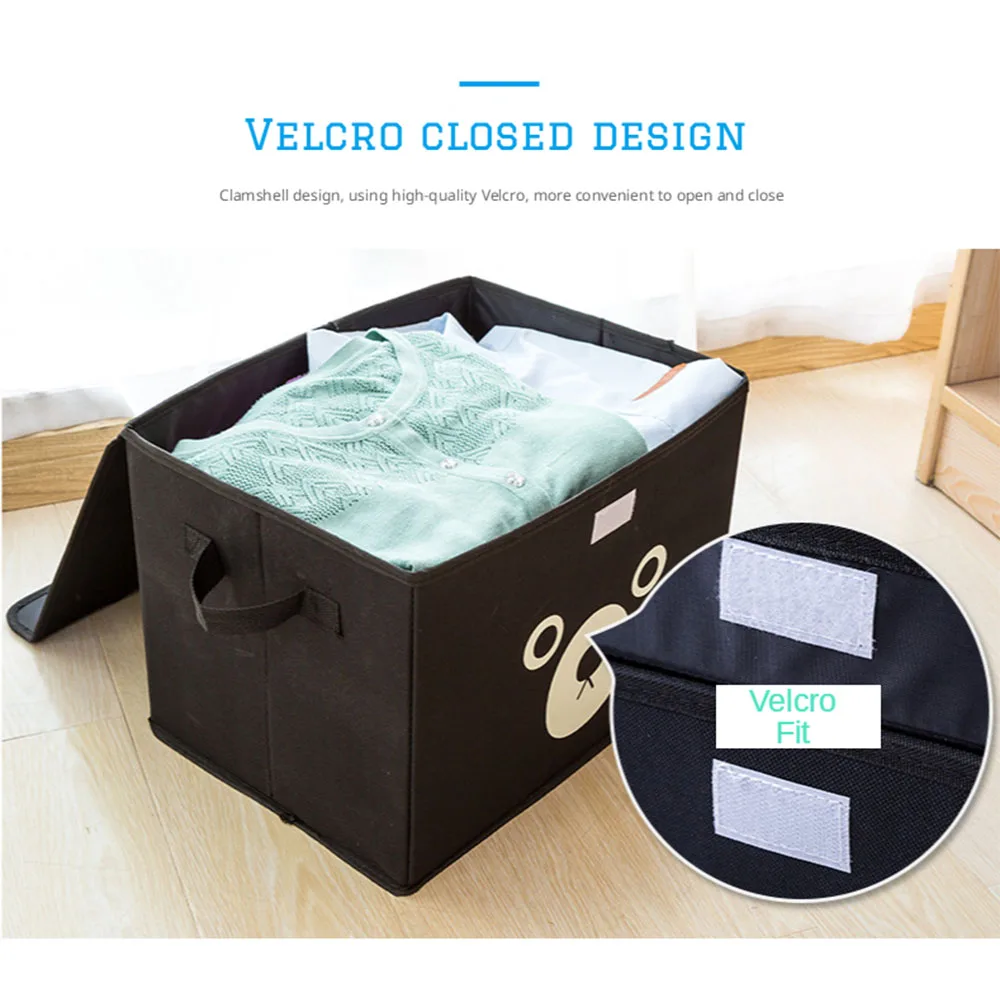 Storage Organization Bins Oxford Cloth Storage Box Cute Bear for Bedroom Wardrobe Organizer for Underwear Kids Toys Clothes
