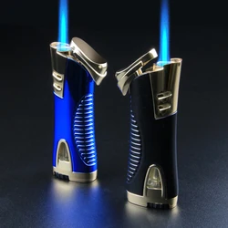 Jet Turbo Gas Lighter Square Side Slip Wheel Mini Lighters Firestone Loud Metal Cigar Smoking Lighters Cigarettes Accessories