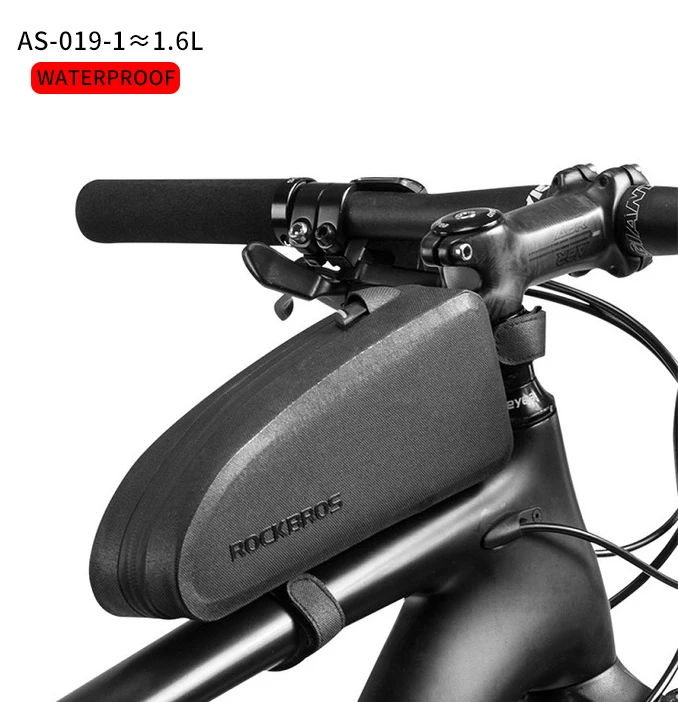 AS-019-1 ROCKBROS 1L велосипедные сумки водоотталкивающие Светоотражающие передние верхние рамы трубы сумка большой емкости сверхлегкие велосипедные сумки Велоспорт Паньер - Цвет: AS-019-1