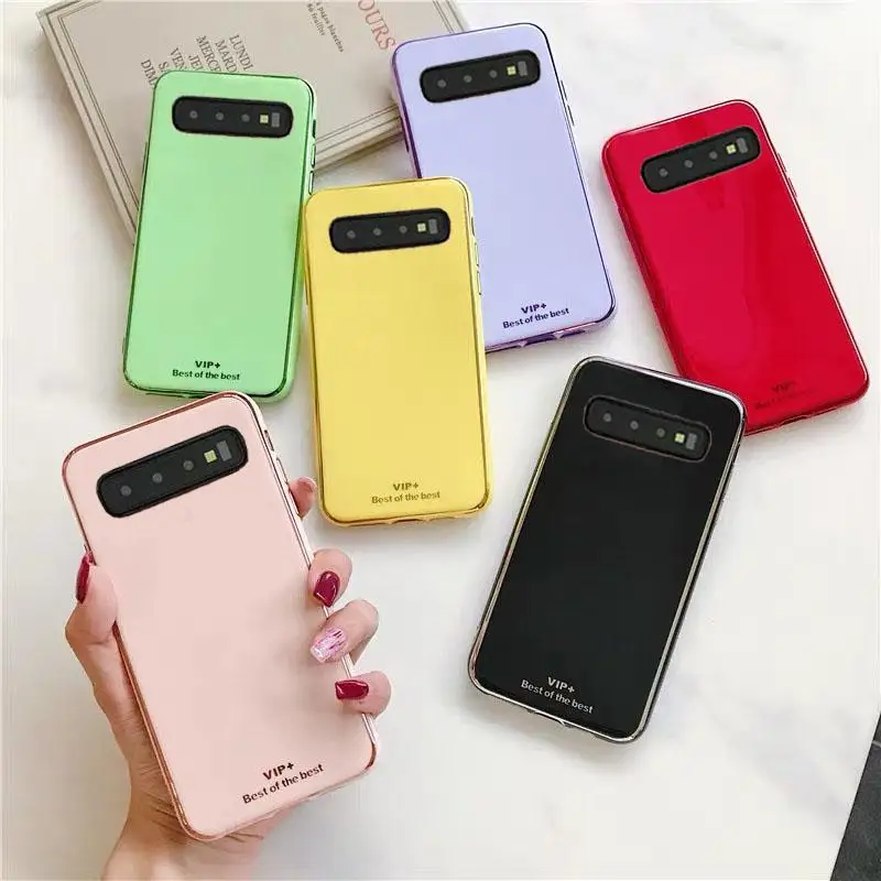 Модный хромированный бампер тонкий мягкий чехол для samsung Note10 S10 Plus Note 8 9 S8 S9 Galaxy A70