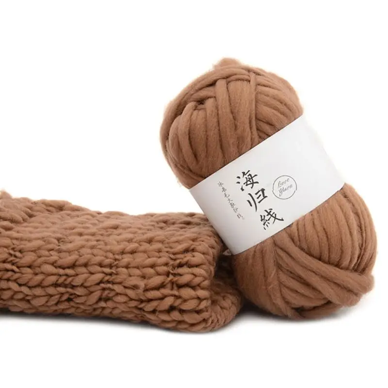 Грубая шерсть DIY мягкие шарфы свитера ручной вязки крючком натуральные нити X7XD - Цвет: 19