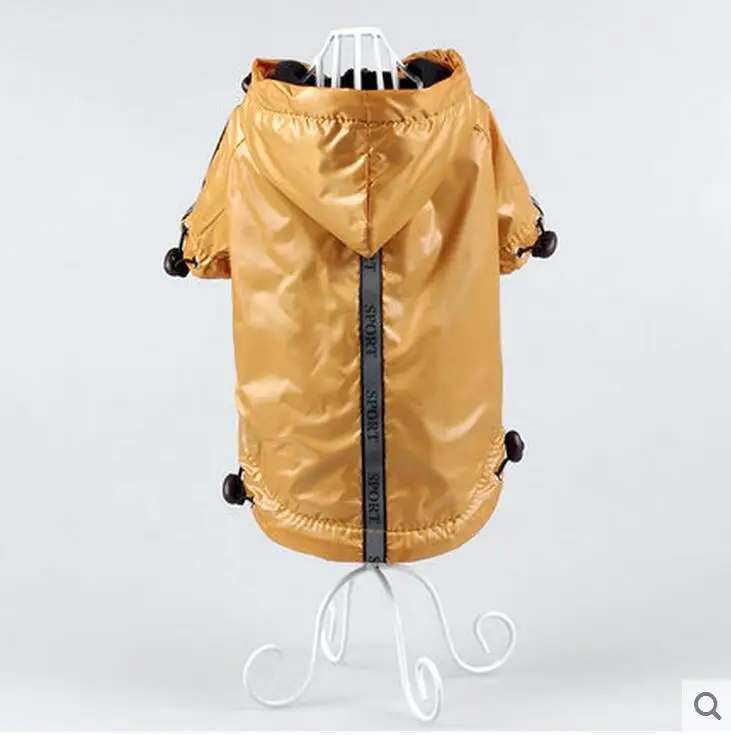 YELLOW Дождевик для домашних животных, кошек, собак, дождевик, куртка, светоотражающий флисовый вкладыш, теплый капюшон, одежда для домашних животных на шнурке - Цвет: YELLOW