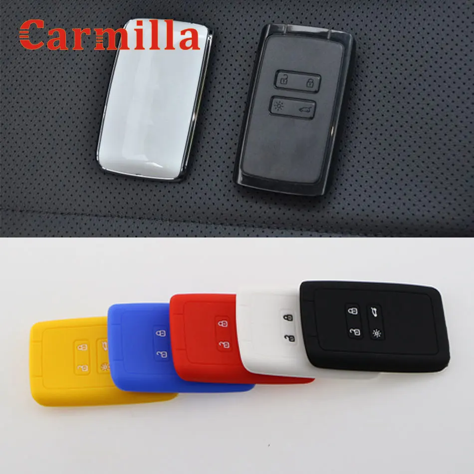 Silicone Car Key Holder Case Cover Skin Case 1 Piece for Renault Koleos Kadjar-Keyless Entry Protector Accessories