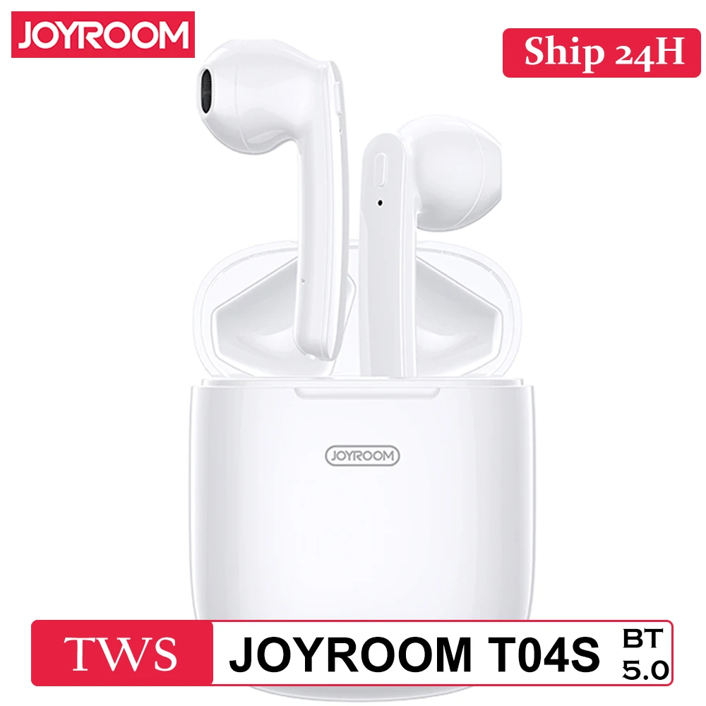JOYROOM-T04S TWS, двусторонние беспроводные наушники, Bluetooth 5,0, стерео наушники с шумоподавлением, гарнитура с микрофоном, совместимая с IOS Android