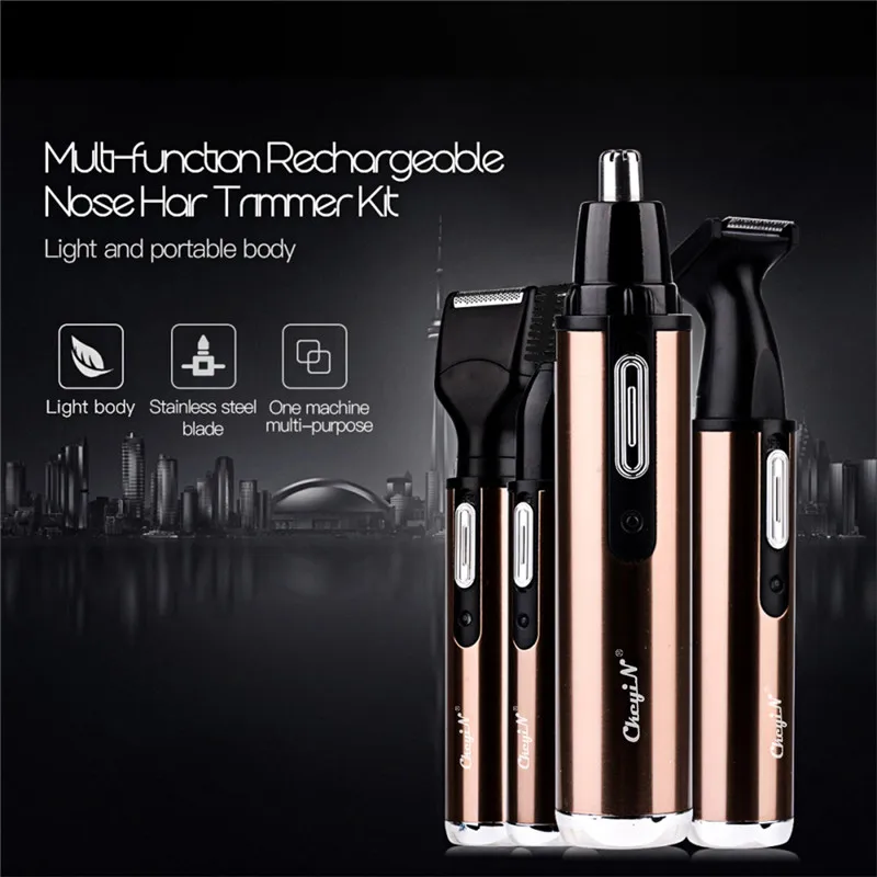 Billig 4 in 1 Multifunktionale Wiederaufladbare Nase Ohr Trimmer Haar Entfernung Bart Koteletten Augenbrauen Haarschnitt Rasieren Maschine Männer Gesicht care46